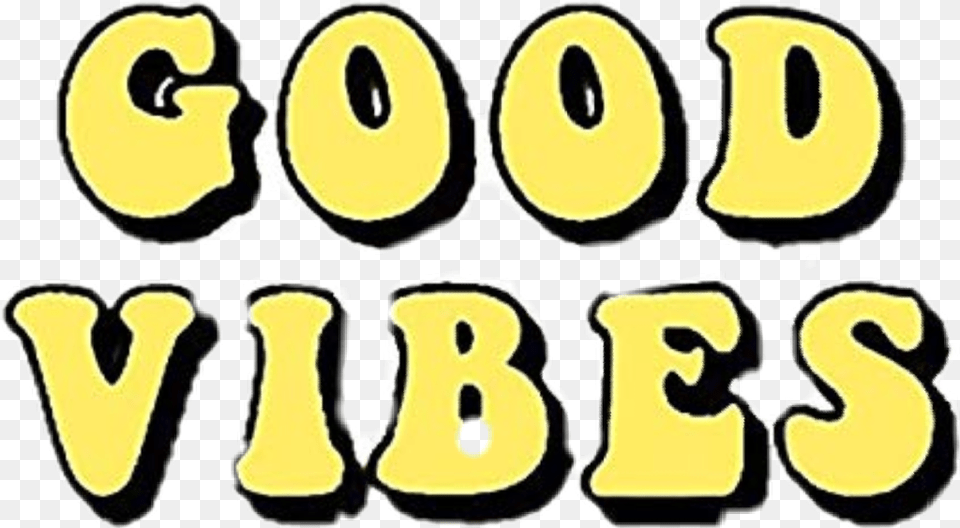 Good Vibes Goodvibes Yellow Text, Number, Symbol, Animal, Bear Png