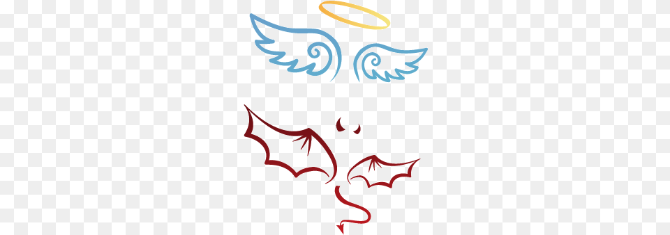 Goodandbad Angel Demon Wings Decor Icon Icons Devil Horns With Tail Tattoo, Logo Free Transparent Png