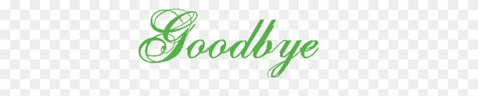 Goodbye, Green, Logo, Text Png