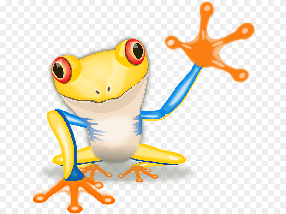 Goodbye Clipart Slim Green Tree Frog Cartoon, Amphibian, Animal, Wildlife, Tree Frog Free Transparent Png