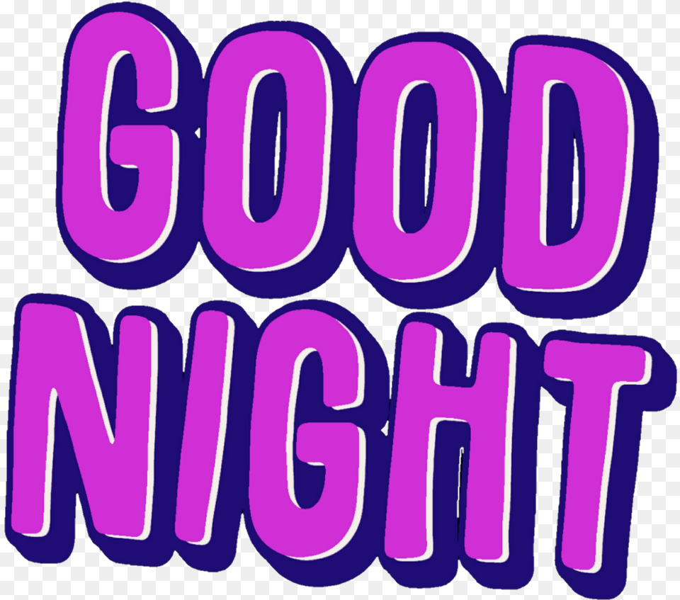 Goodnight Night Nite Goodnite Good Night Nighttime Good Night Transparent, Light, Purple, Neon, Text Free Png