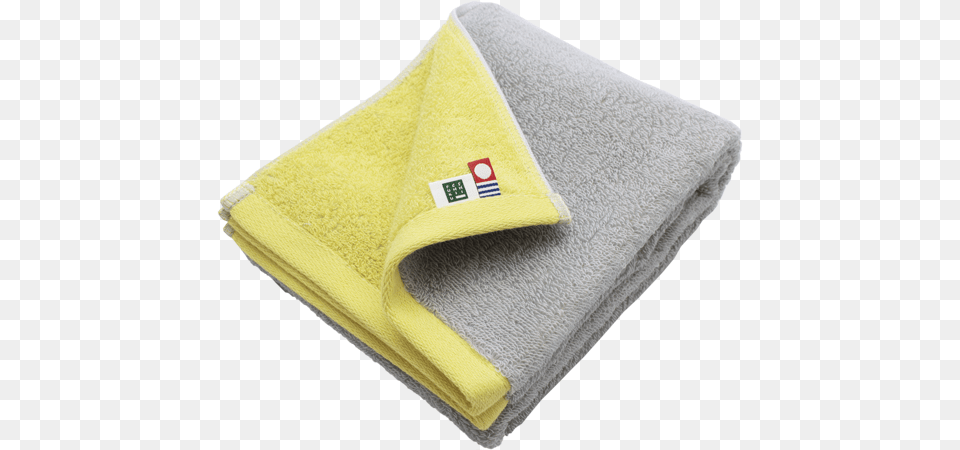 Goodsania Imabari Towel Face Towel Anytime Reversible Greyyellow, Bath Towel, Crib, Furniture, Infant Bed Png Image