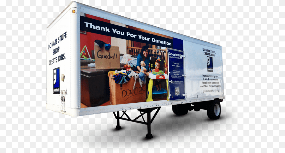 Goodwill Trailer, Advertisement, Van, Transportation, Vehicle Free Png