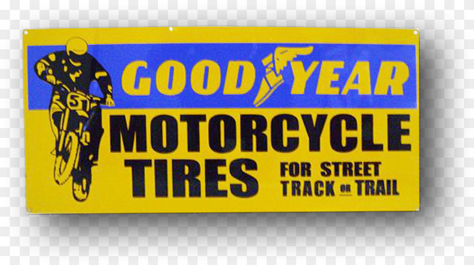 Goodyear Motorcycle Tires Goodyear, Advertisement, Sticker, Adult, Person Png