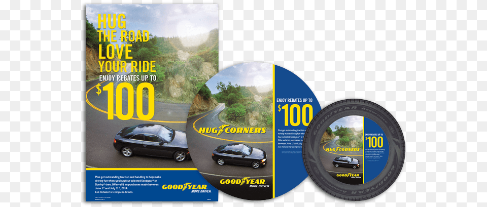 Goodyear Retail Promotions And Point Of Sale Materials Tire Point Of Sale, Advertisement, Poster, Car, Transportation Png Image