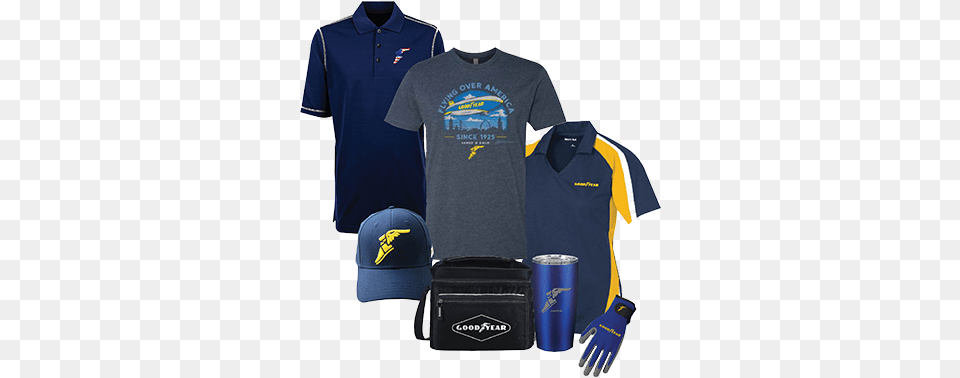 Goodyear Wingfoot Merchandise Polo Shirt, Clothing, T-shirt, Cap, Hat Png Image