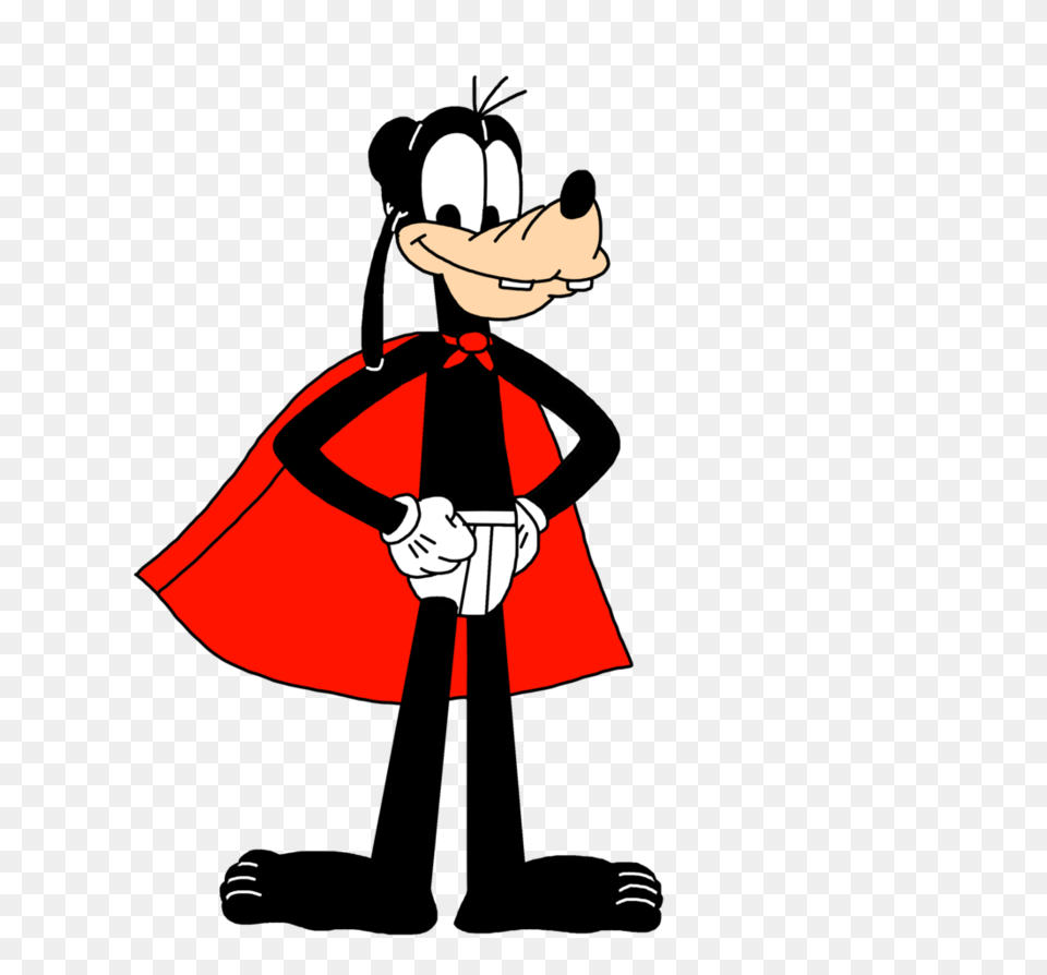 Goofy As Captain Underpants, Person, Cape, Cartoon, Clothing Png