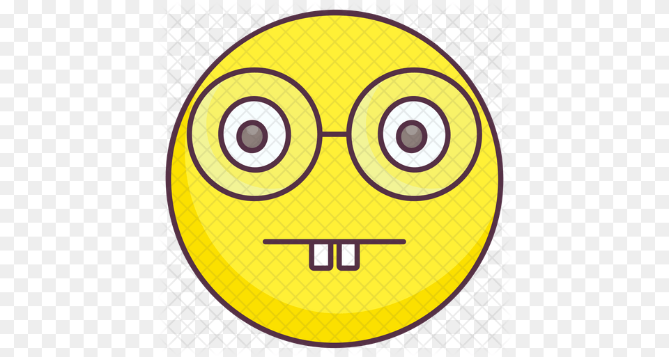 Goofy Nerd Emoji Icon Happy, Disk Png