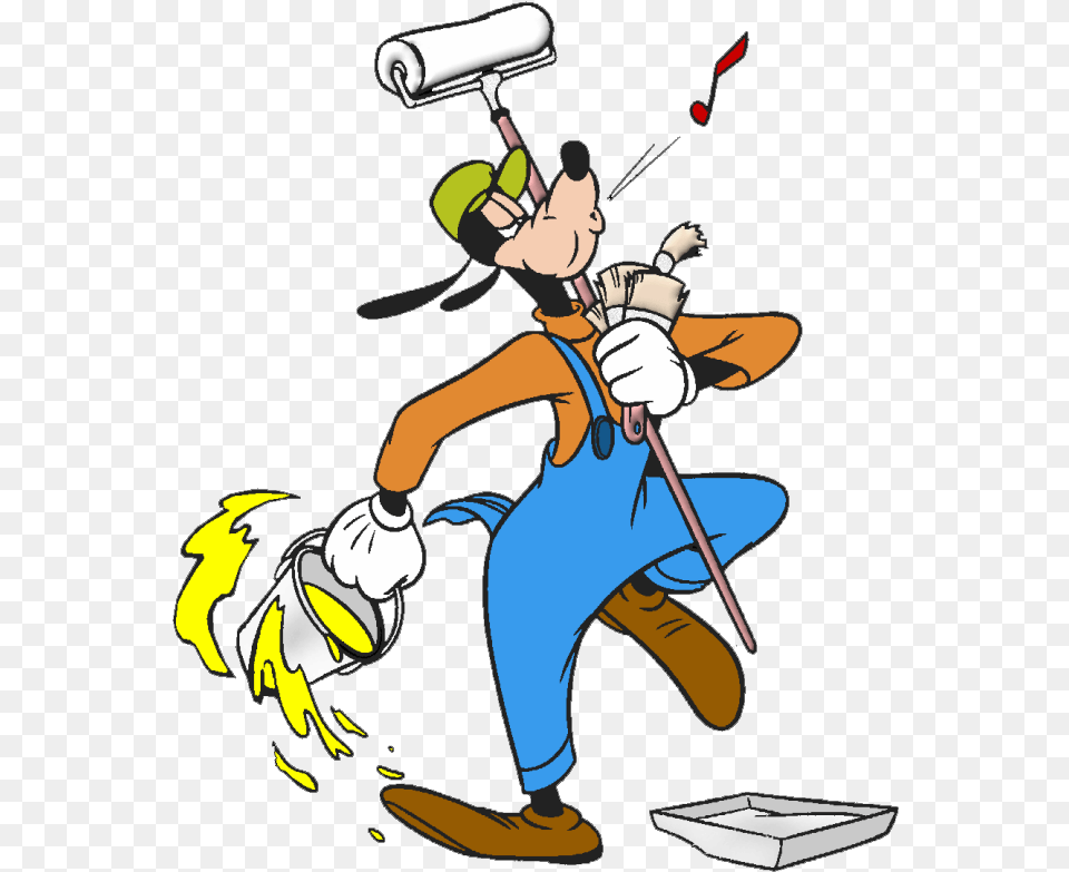 Goofy Paint, Cleaning, Person, Book, Comics Free Transparent Png