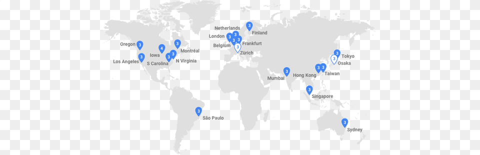Google Cloud Platform Has Added New Regions In Finland World Map Blue Background, Chart, Plot, Atlas, Diagram Free Png Download