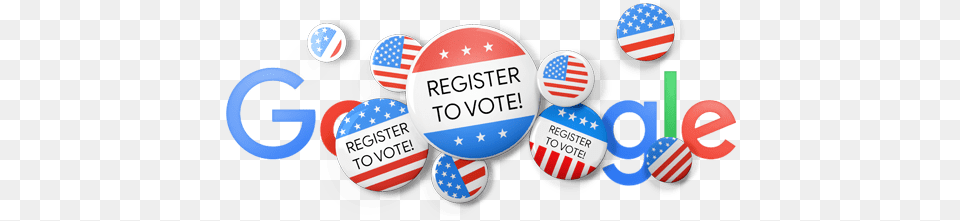 Google Doodle Aims To Help Button Up Your Voter Registration Google Register To Vote, Badge, Logo, Symbol Free Png Download