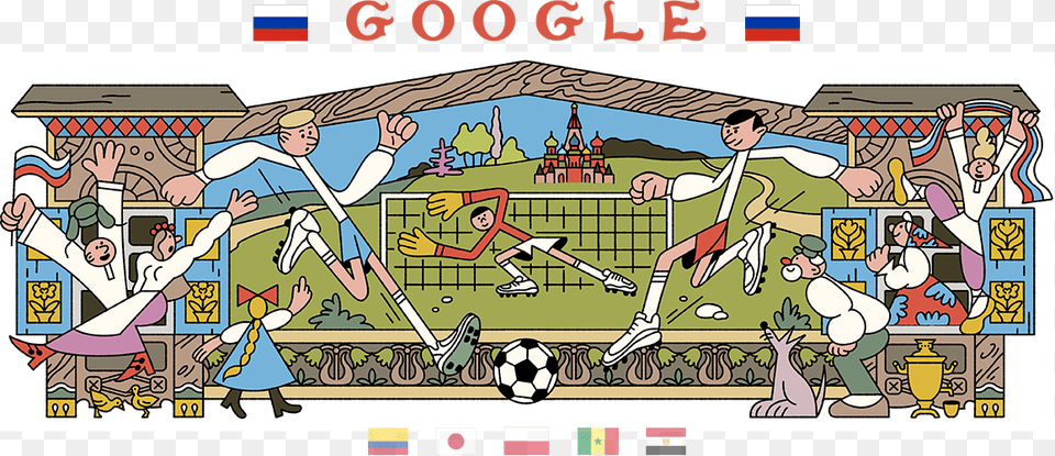 Google Doodle World Cup 2018, Comics, Book, Publication, Person Free Png Download