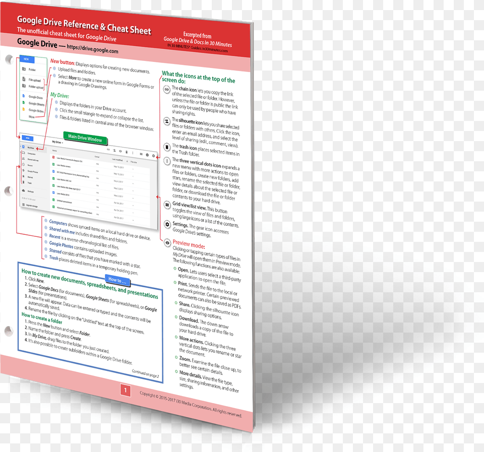 Google Drive Cheat Sheet 3d Standing Up 2 Computer Program, Page, Text Free Transparent Png