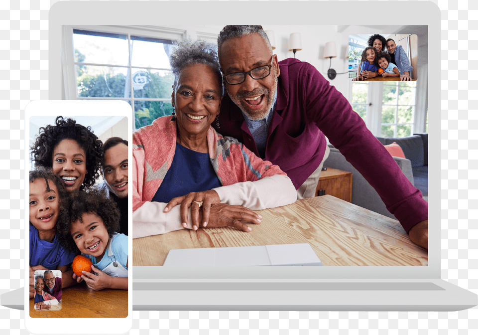 Google Duo The Simple Video Calling App Video Call With Grandparents, People, Table, Art, Person Free Png Download