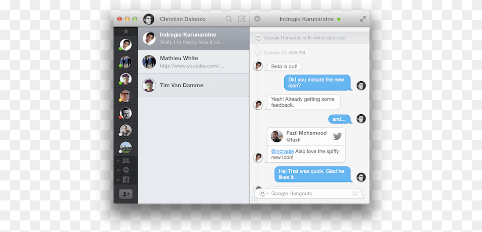 Google Hangout And Facebook Chat App Hangouts Chat Macos, Text, Person Free Png Download