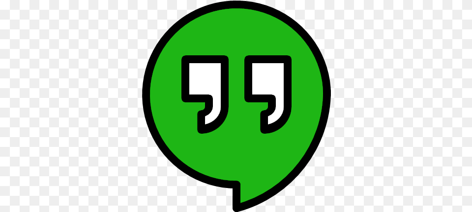 Google Hangouts Media Service Social Icon Logo, Green, Symbol, Disk, Text Free Png