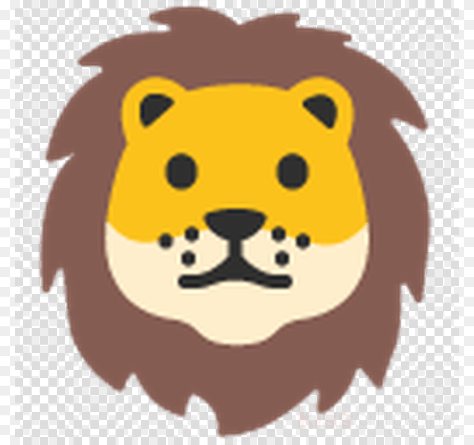 Google Lion Emoji Clipart Lion Emoji Android Nougat, Snout, Animal, Mammal, Wildlife Png Image