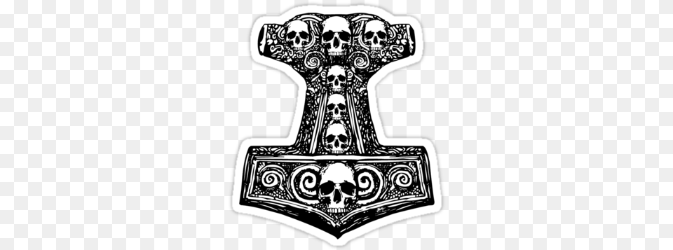 Google Mjolnir Tattoo Thor Hammer Nordic Hammer Mjlnir Tattoo, Symbol, Cross, Face, Person Png Image