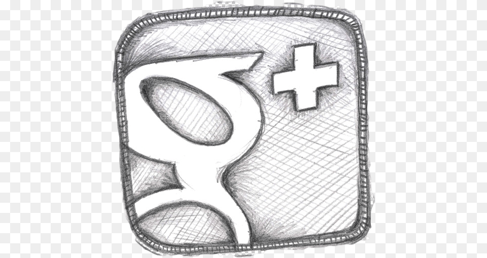 Google Plus Icon Sketch Clipped Rev Emblem, Symbol, Art, Drawing Free Png Download