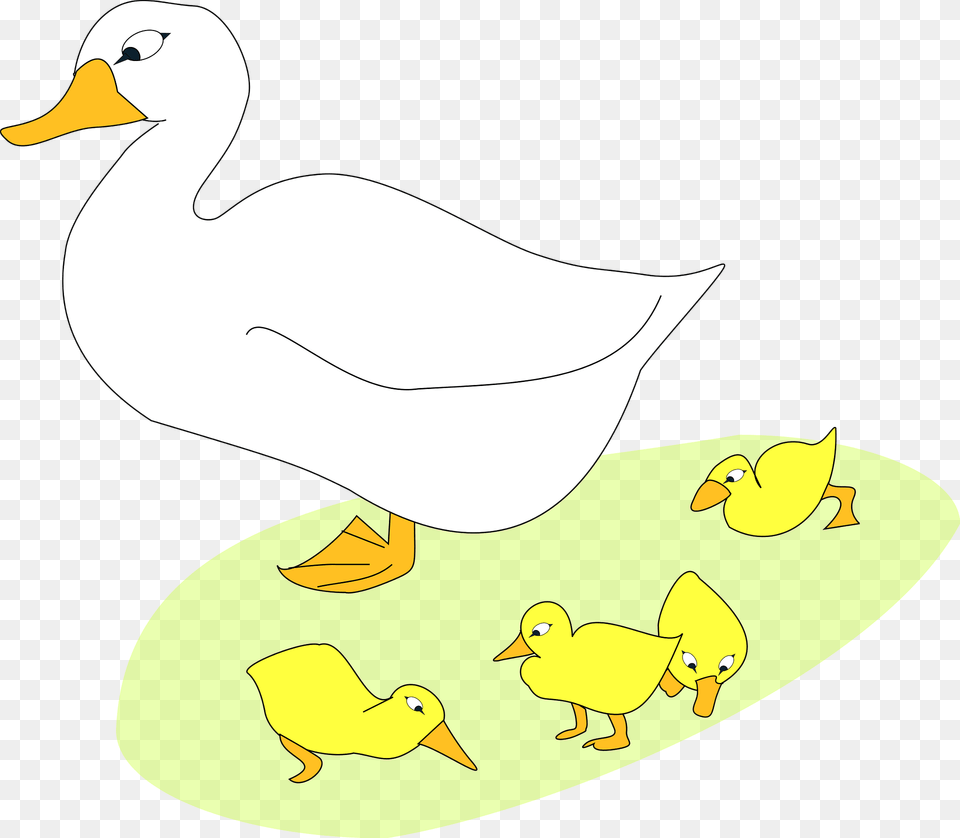 Goose And Goslings Clipart, Animal, Bird, Duck, Waterfowl Png