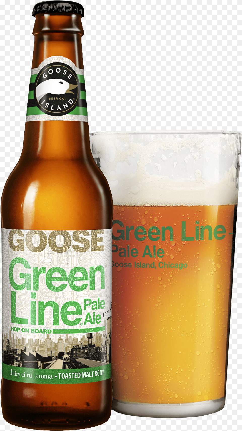 Goose Island Green Line Pale Ale Beer Sampling Goose Island Green Line, Alcohol, Beer Bottle, Beverage, Bottle Free Png