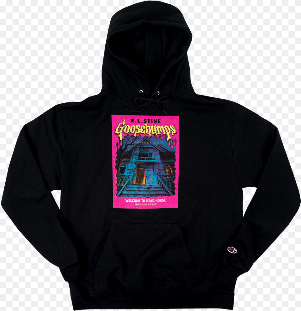 Goosebumps Dead House Champion Hoodie Black Hoodie, Clothing, Hood, Knitwear, Sweater Free Png Download