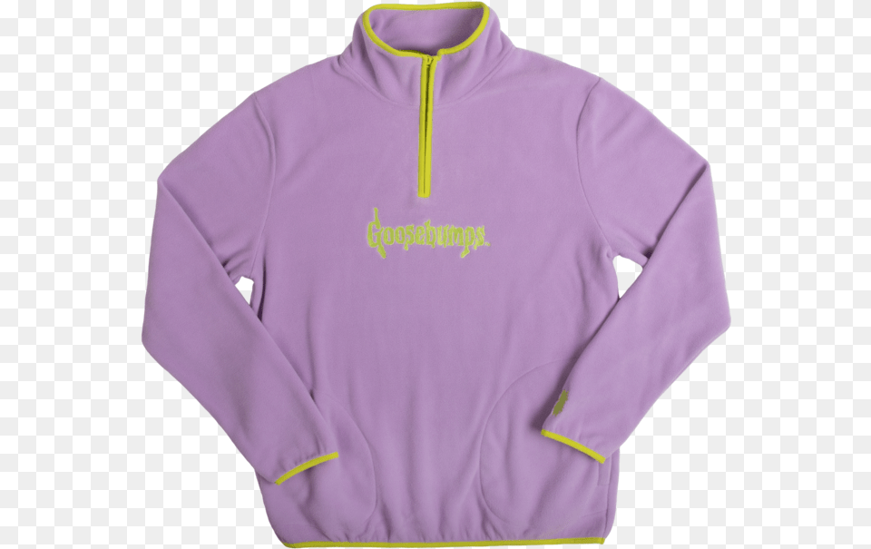 Goosebumps Logo Lavender Polar Fleece Long Sleeve, Clothing, Knitwear, Long Sleeve, Sweater Free Png