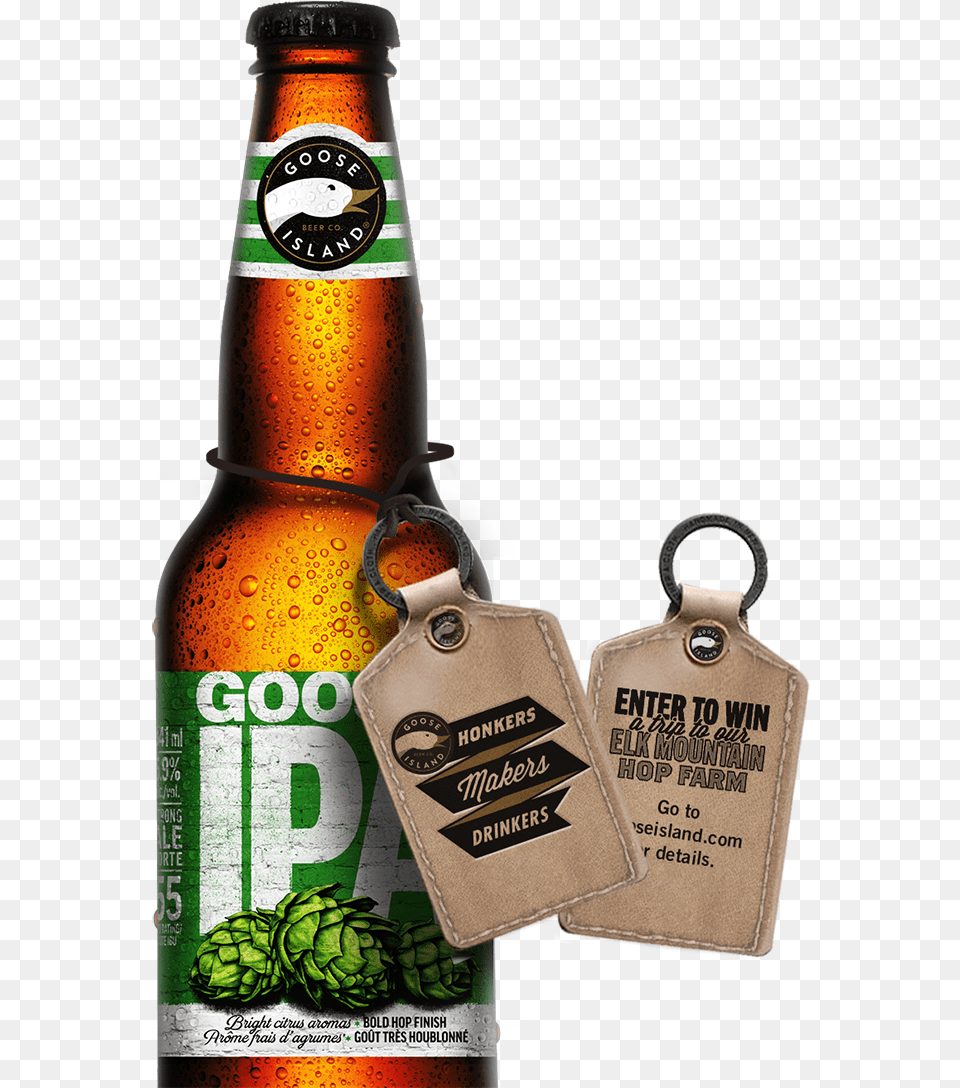 Gooseisland Neckhanger, Alcohol, Beer, Beer Bottle, Beverage Free Transparent Png