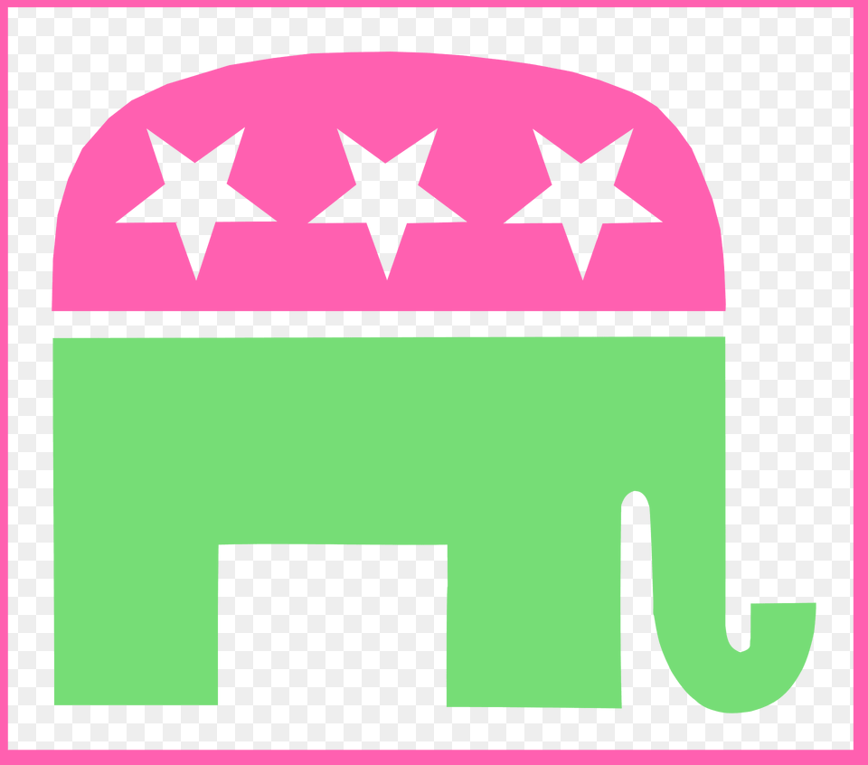 Gop Elephant Transparent Background Border Clipart, Symbol, Logo, Sticker, Mailbox Free Png