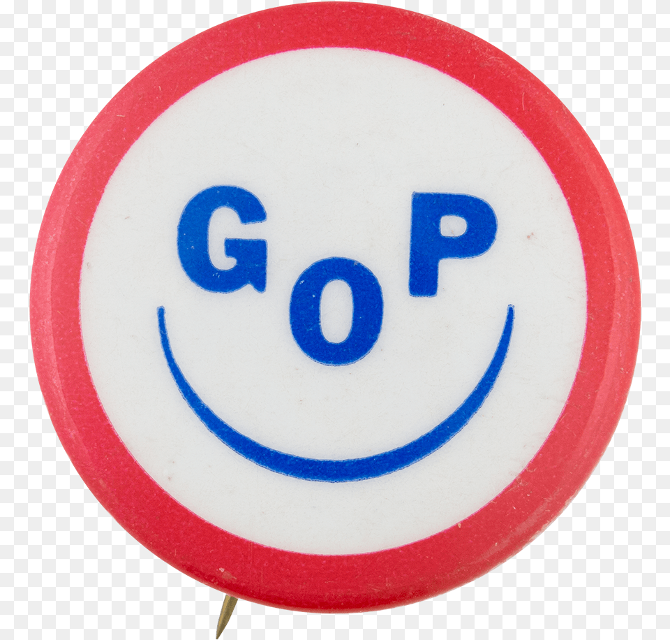 Gop Smiley Face Busy Beaver Button Museum Circle, Symbol, Text, Plate, Number Free Png