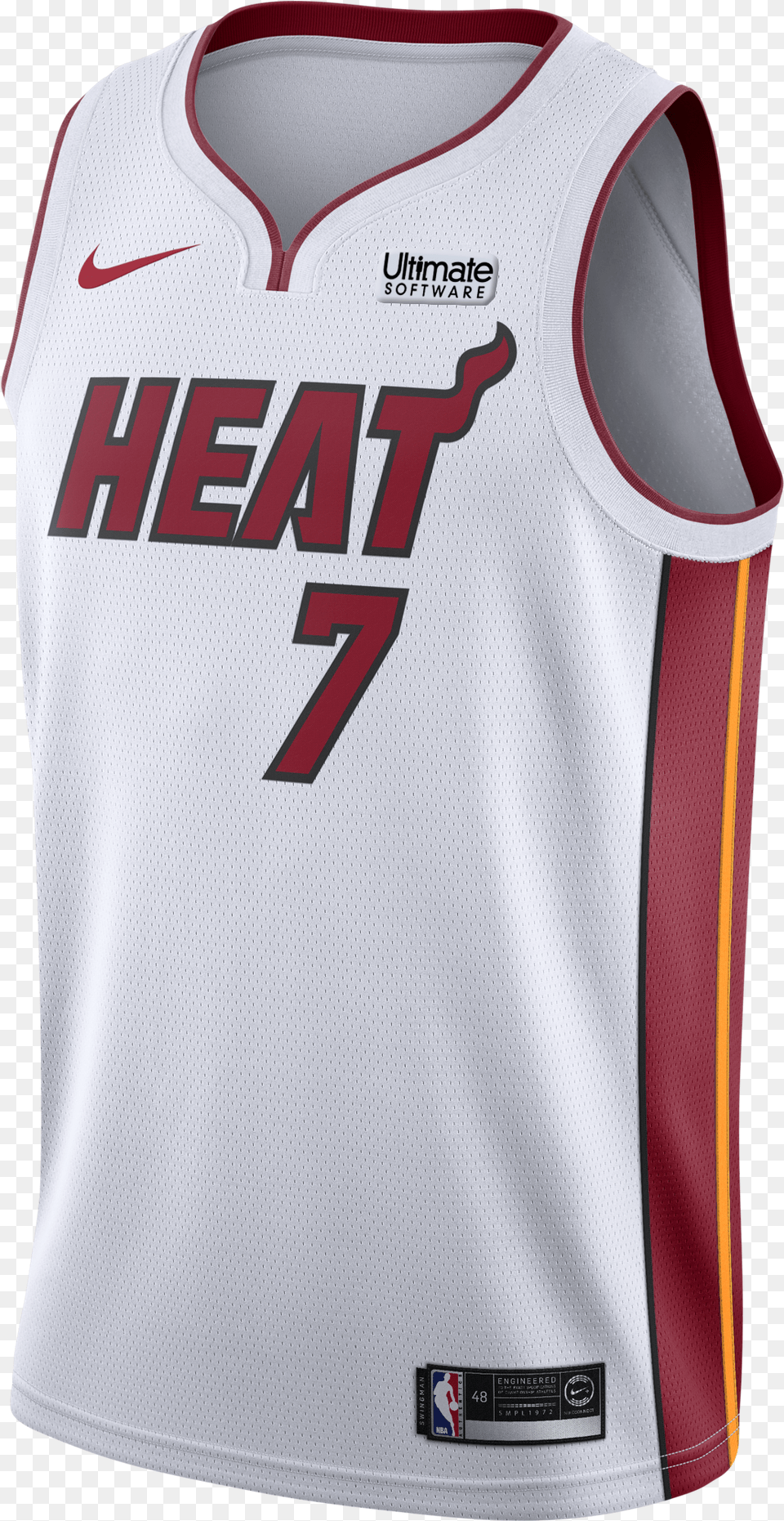Goran Dragic Nike Miami Heat Home Swingman Jersey White White Miami Heat Jerseys, Clothing, Shirt, Person Free Png