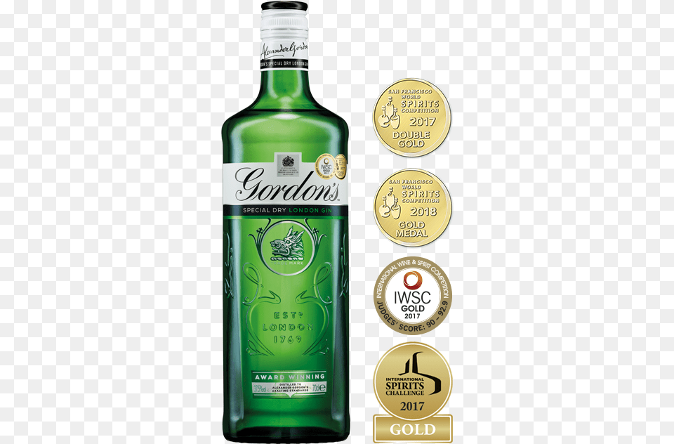 Gordon S London Dry Gin Green Gin, Alcohol, Beverage, Liquor, Food Free Png