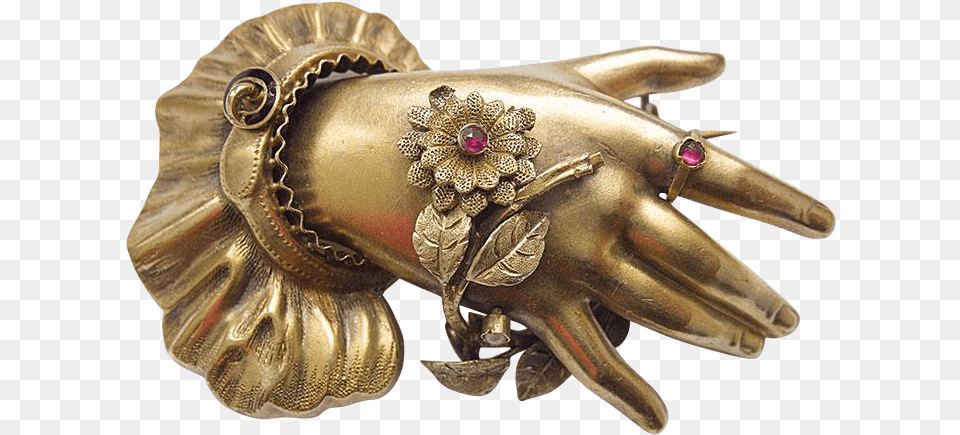 Gorgeous Large Rare Victorian 14 Karat Gold Hand Brooch Victorian Hand, Accessories, Bronze, Jewelry, Animal Png Image
