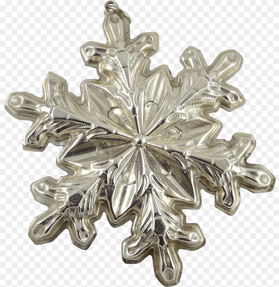 Gorham Sterling Silver Snowflake Christmas Ornament Maple Leaf, Accessories, Brooch, Jewelry, Cross Png Image