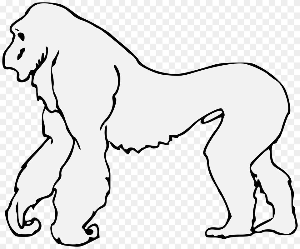 Gorilla, Stencil, Silhouette, Baby, Person Free Png