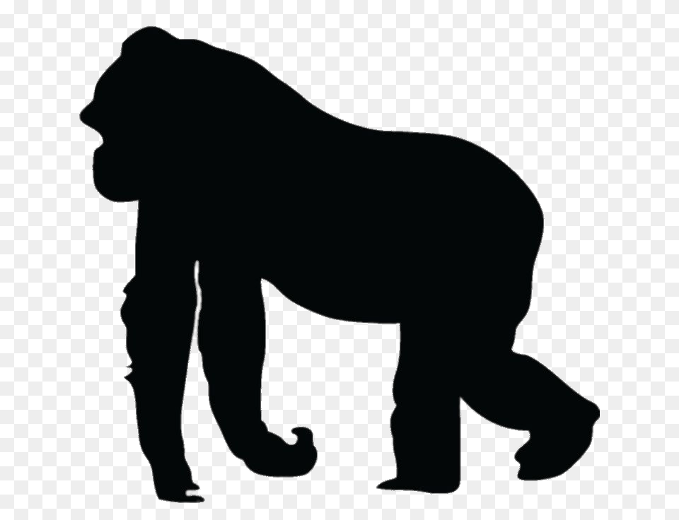 Gorilla, Silhouette, Animal, Ape, Mammal Free Transparent Png