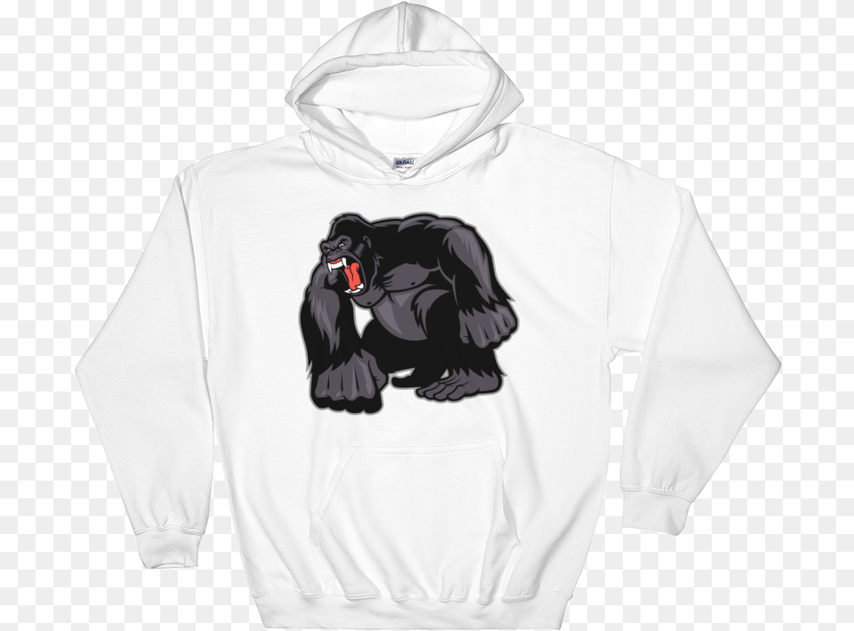 Gorilla Angry Felpa Con Cappuccio Nasa Worm Logo Hoodie, Knitwear, Clothing, Sweater, Sweatshirt Png