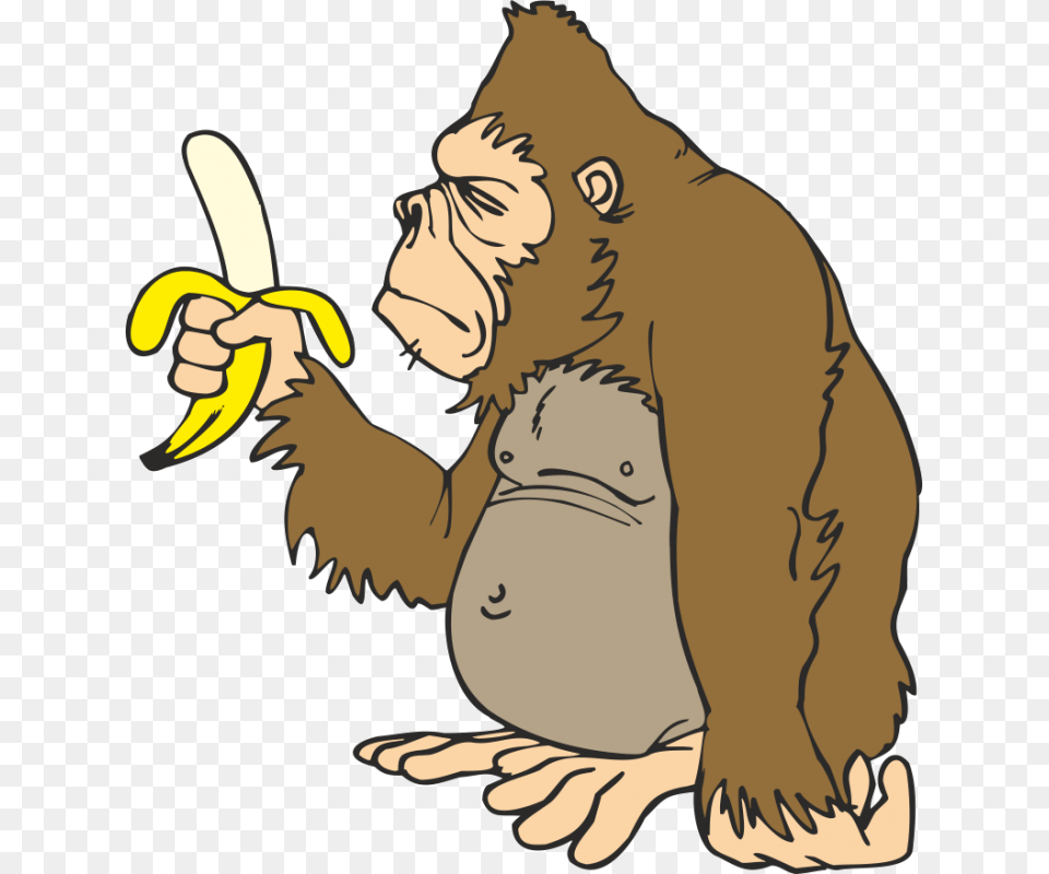 Gorilla Ape Banana Animation Clip Art, Food, Plant, Fruit, Produce Free Transparent Png