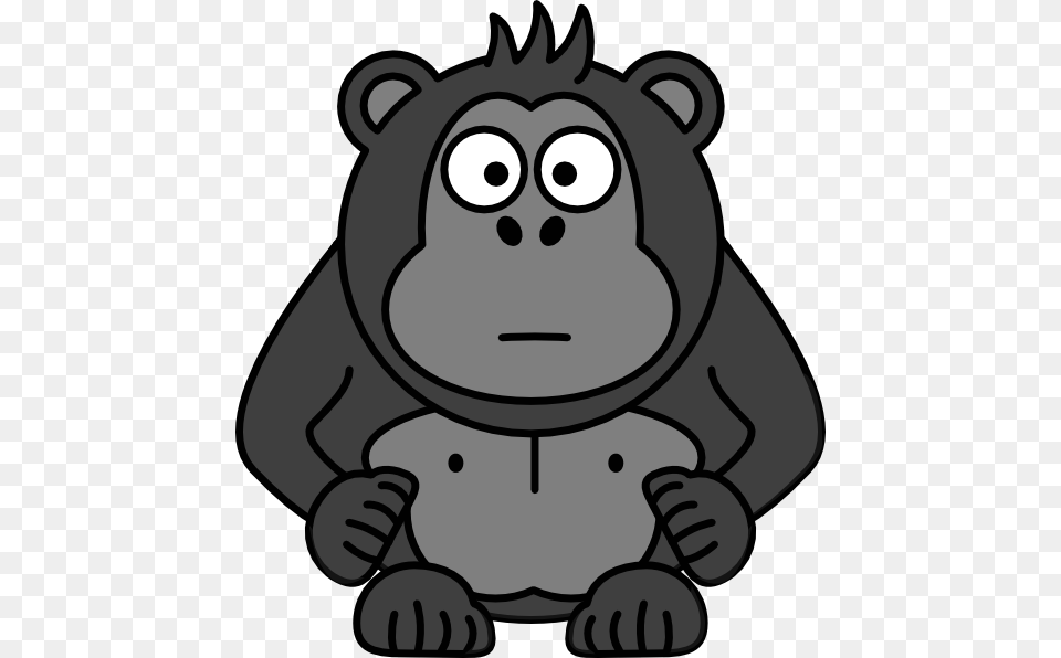 Gorilla Carton Black Clip Art, Animal, Ape, Mammal, Wildlife Png