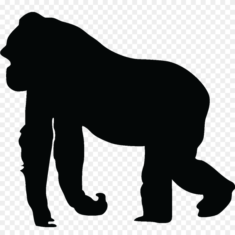 Gorilla Clip Art, Silhouette, Animal, Bear, Mammal Png Image