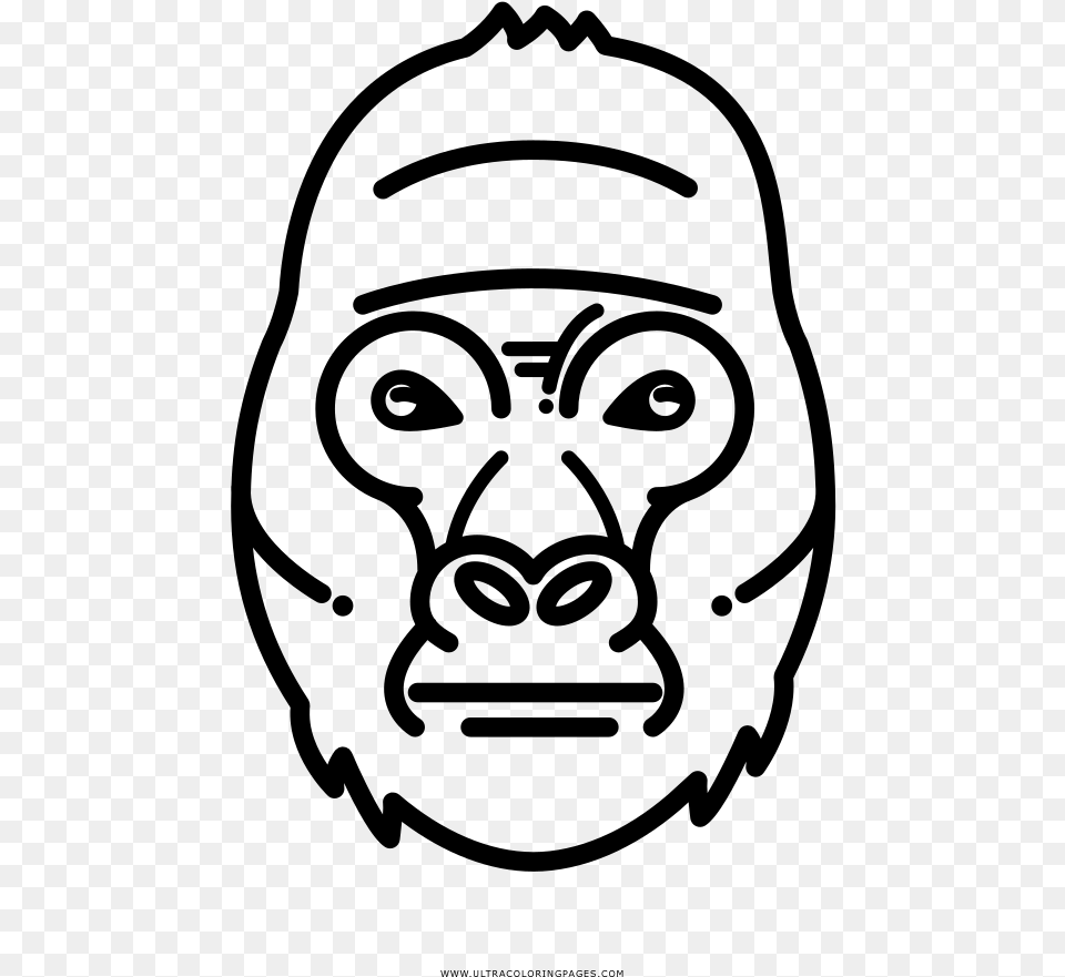Gorilla Coloring, Gray Png Image