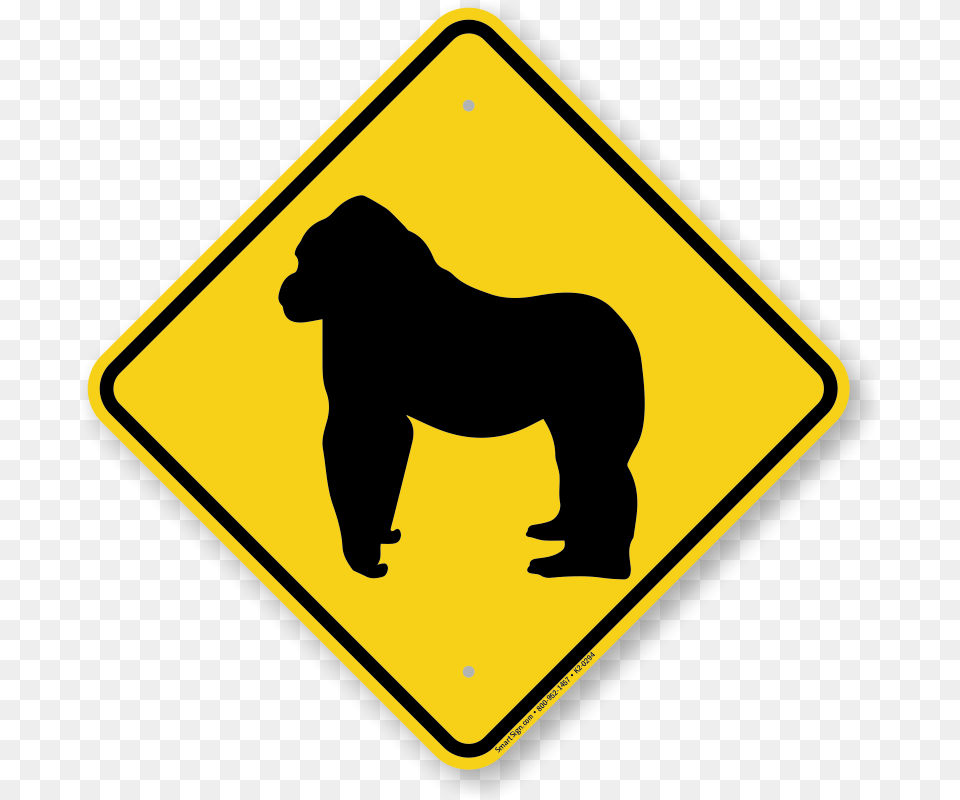 Gorilla Crossing Road Sign Top Quality Sku, Symbol, Road Sign, Animal, Canine Free Transparent Png