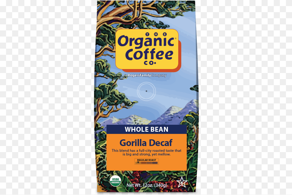 Gorilla Decaf Coffee Gorilla Decaf Coffee Organic 12 Oz Bag, Advertisement, Poster, Book, Publication Png