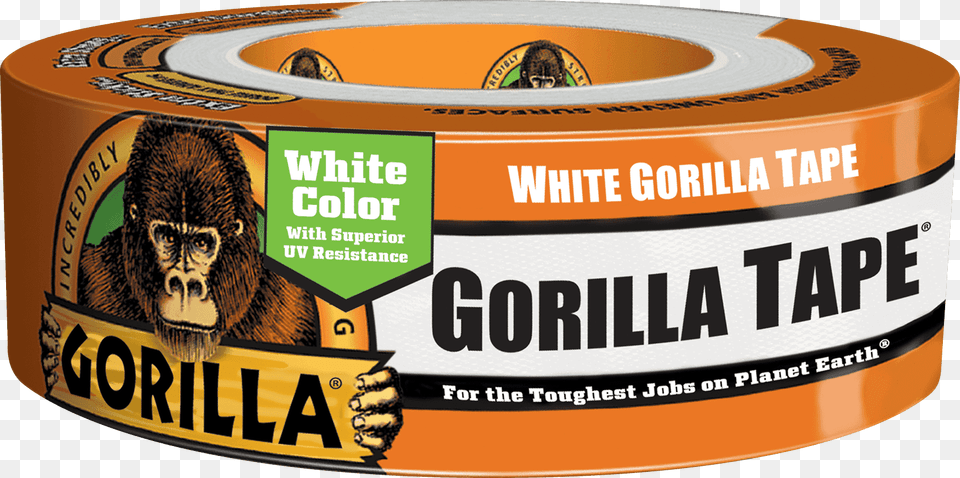 Gorilla Duct Tape 30 Yds White Primate, Animal, Mammal, Monkey, Wildlife Png