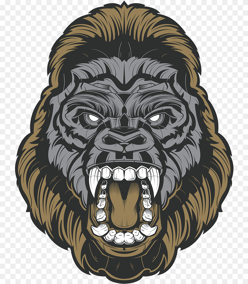 Gorilla Face Angry Gorilla Face Vector, Animal, Ape, Mammal, Wildlife Png