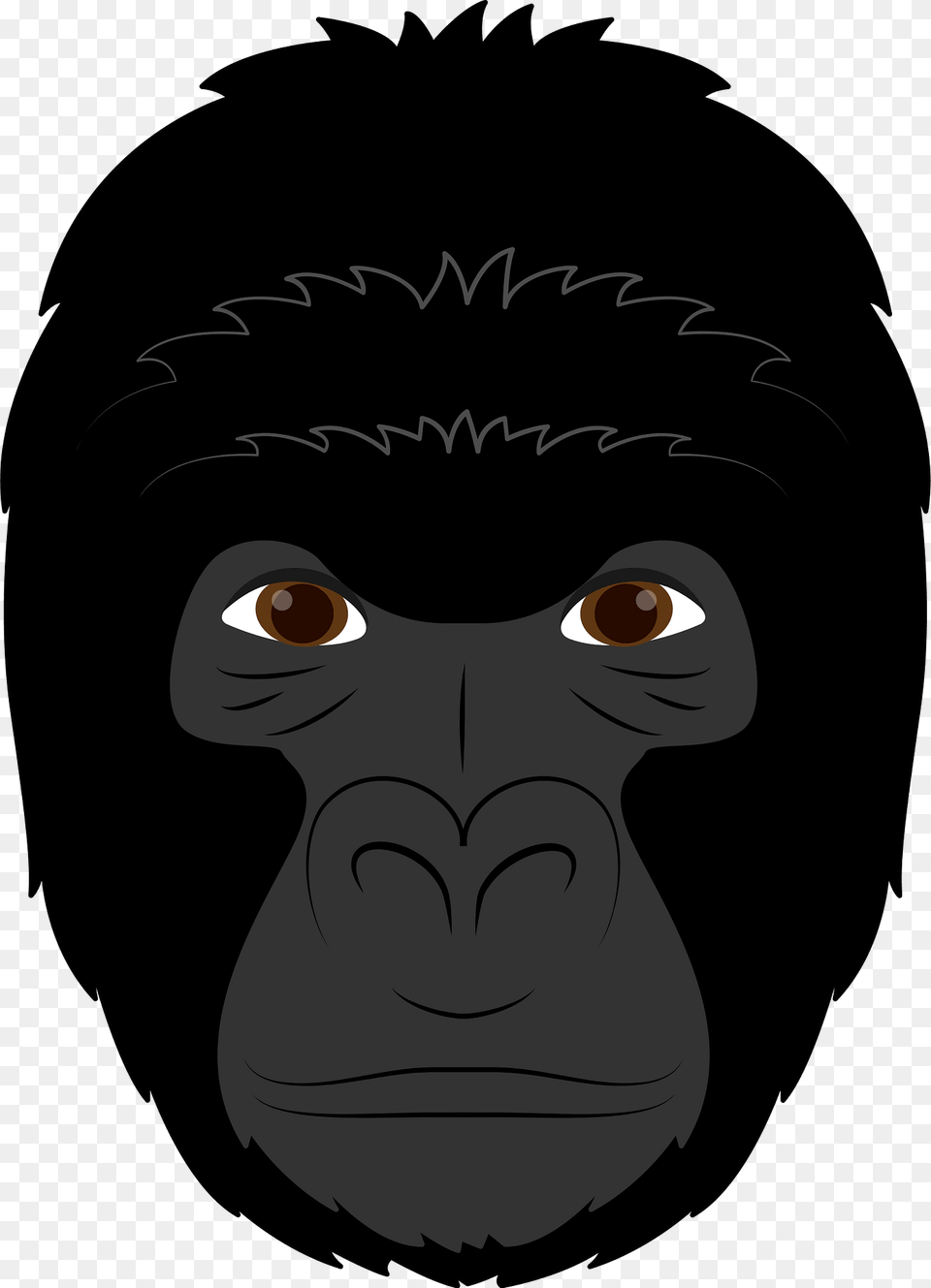 Gorilla Face Clipart, Animal, Ape, Mammal, Wildlife Png Image