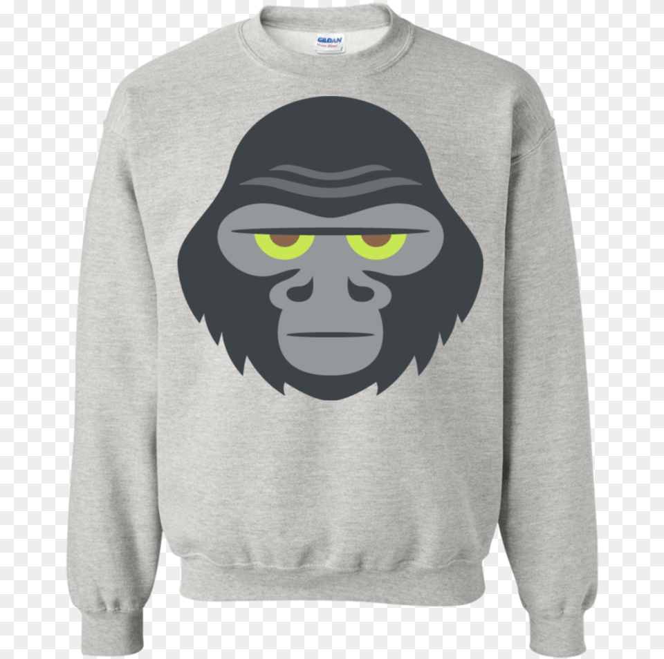 Gorilla Face Emoji Sweatshirt Cardi B Black And White, Knitwear, Sweater, Clothing, Person Png
