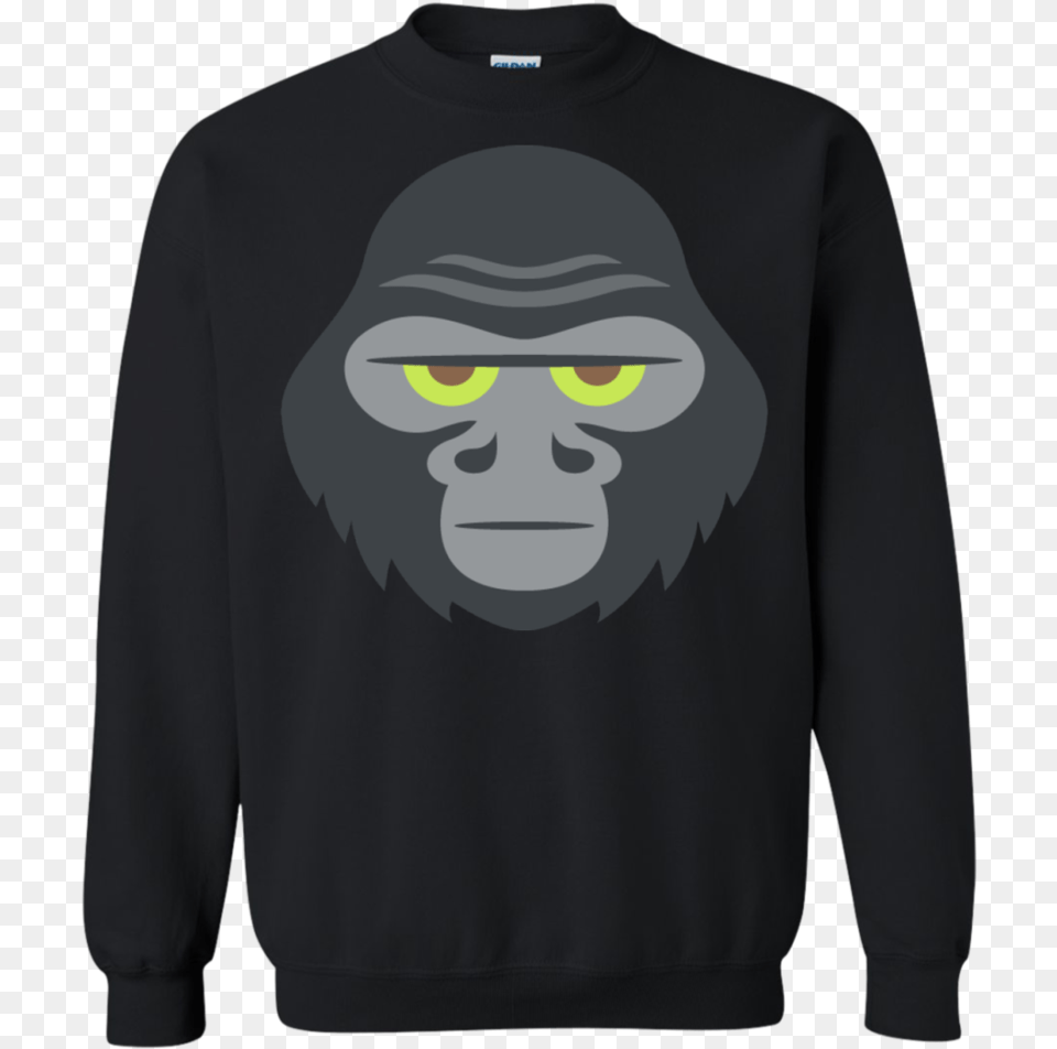 Gorilla Face Emoji Sweatshirt Queen Band Sweater, Knitwear, Clothing, Wildlife, Ape Png Image