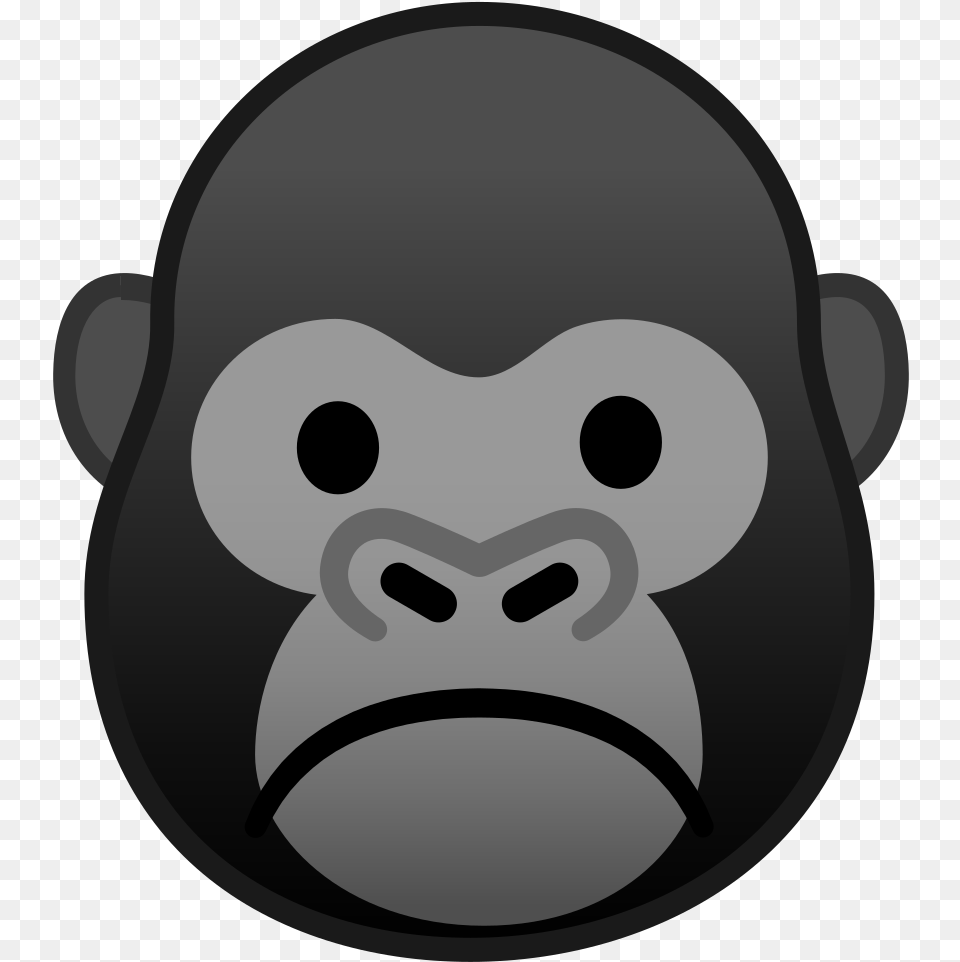 Gorilla Face Gorilla Emoji, Animal, Ape, Mammal, Wildlife Png Image