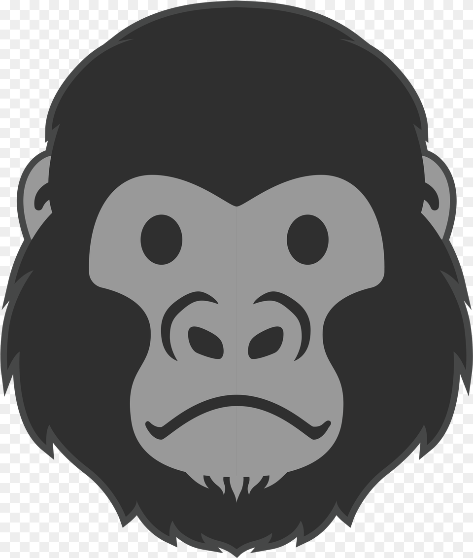 Gorilla Face Gorilla Emoji, Animal, Ape, Mammal, Wildlife Png Image